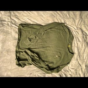 Olive Polo Sweatshirt with pocket